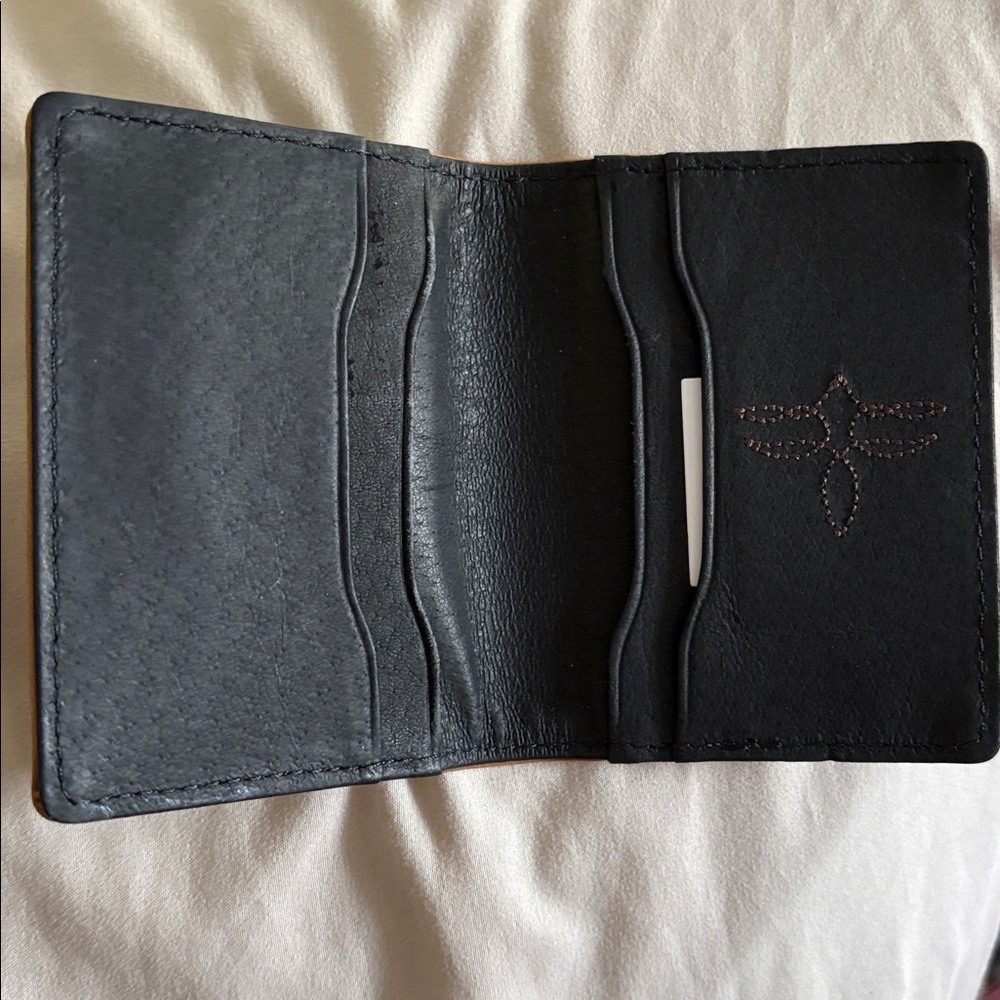 Justin Boots Tan Leather Card Holder with Embroidery - Picture 2 of 4